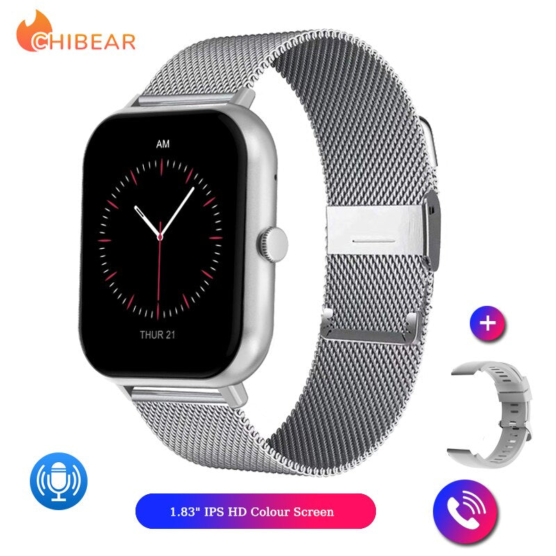 2023 Smart Watch Women Bluetooth Call Watch 1.83 Inch Full Touch Screen Waterproof Sport Smart Clock Fashion Ladies Smartwatch